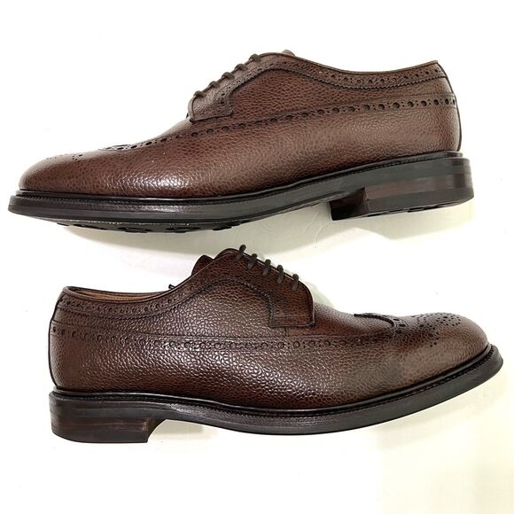 Meermin Wingtip Brogue Brown Scotchgrain Leather Mens Shoe 8.5 main image 4